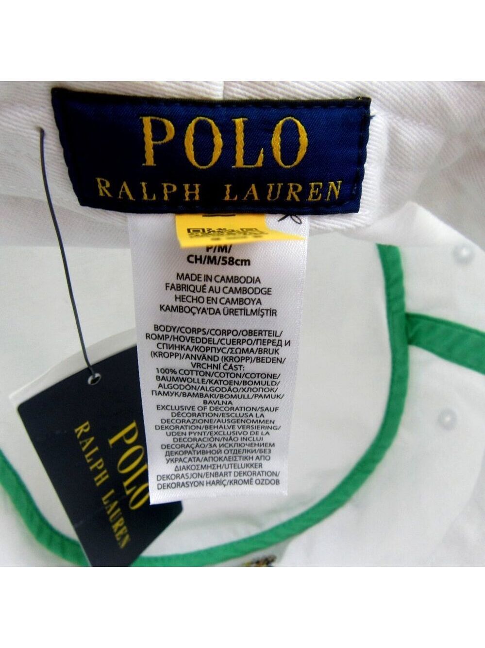 Polo Ralph Lauren Embroidered Bear Bucket Hat Adult Size S/M White NEW - Picture 9 of 11